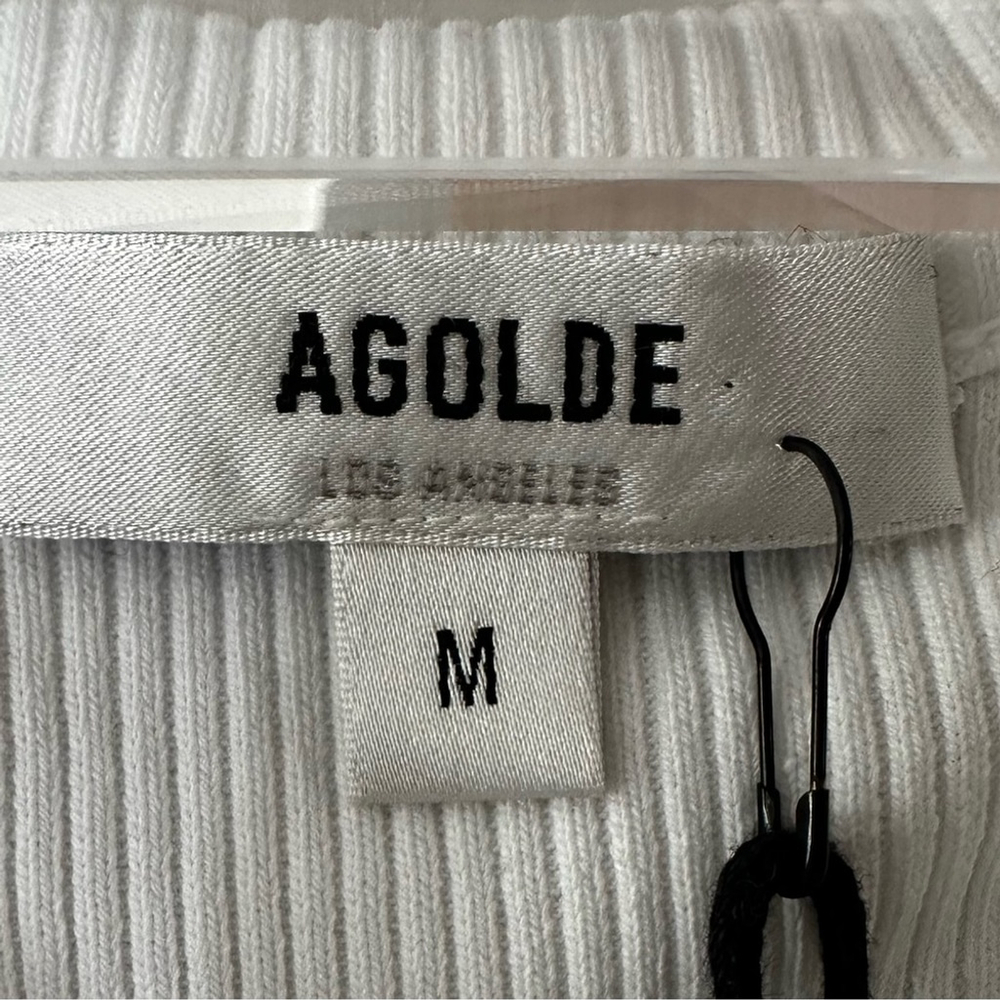 AGOLDE BAILEY CROPPED TANK RACER BACKRIBBED, COOL GIRL, MINIMALIST SZ MEDIUM - Picture 8 of 10